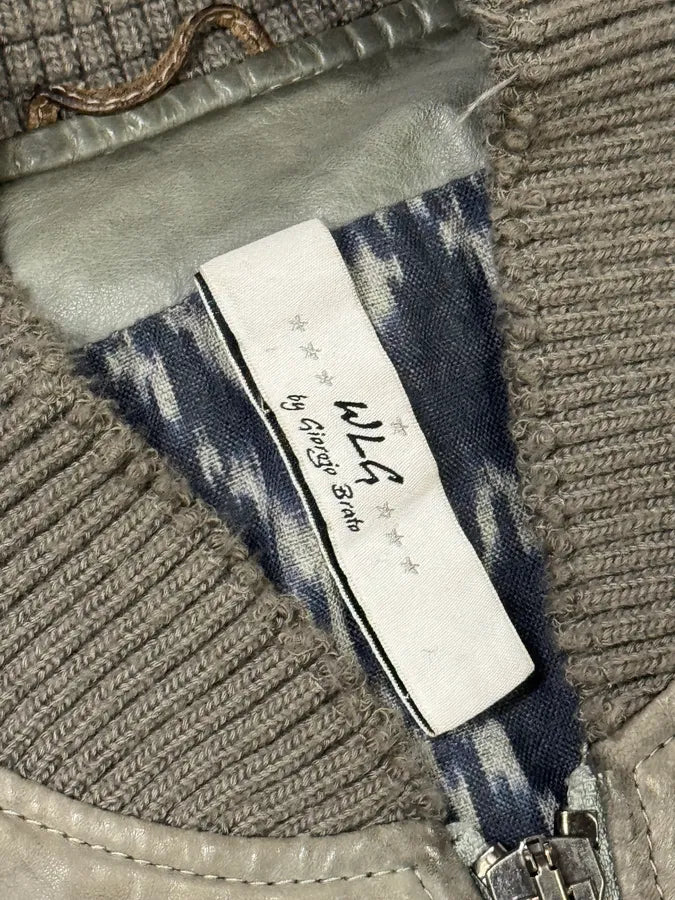 200s Giorgio Brato Raw Grey Leather Bomber Jacket dnXZDml 8