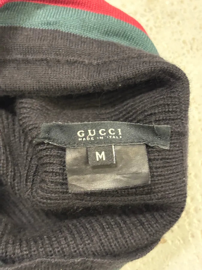 2000s Gucci Black Wool Striped Beanie xGTEzal 7