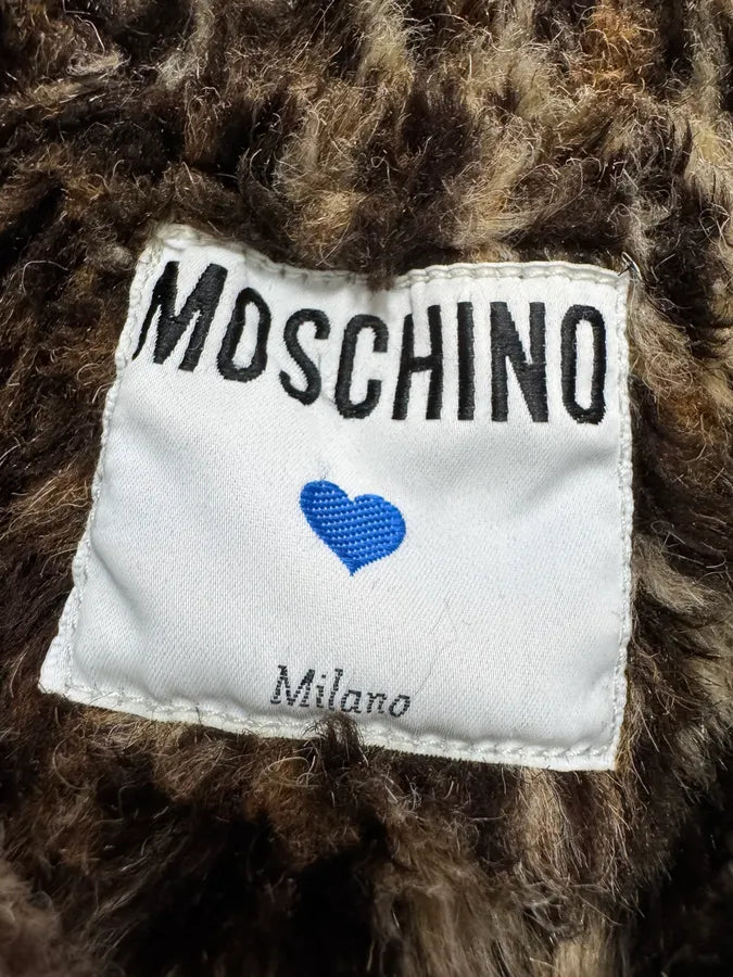 200s Moschino Denim Leopard Lining Bomber Jacket (S) 6