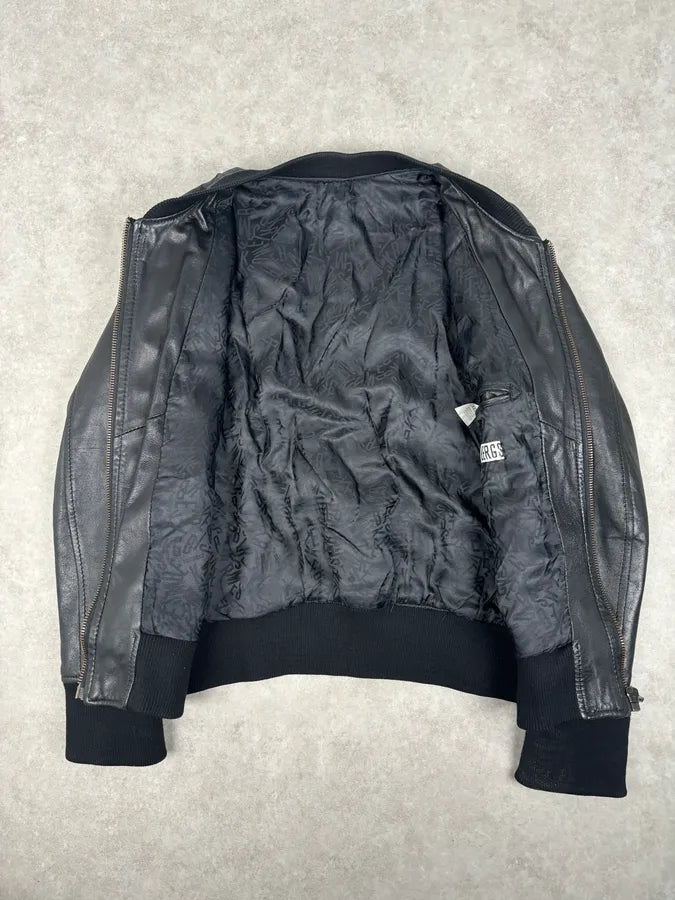 AW2010 Bikkembergs Black Sheep Leather Bomber Jacket EQuopID 6