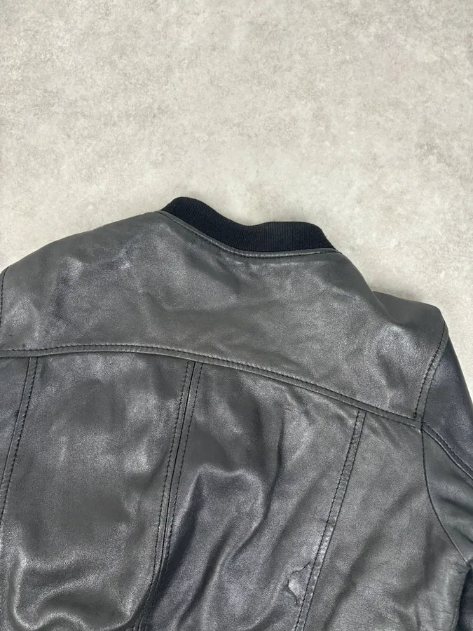 AW2010 Bikkembergs Black Sheep Leather Bomber Jacket EQuopID 5