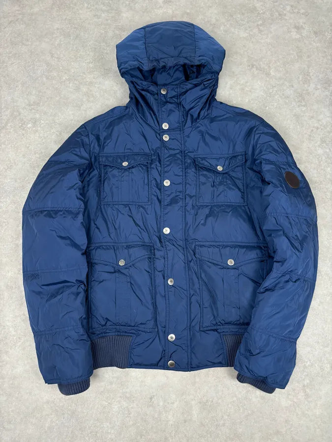 AW2010 Gucci Blue Hooded Quilted Puffer Jacket hzthqfS 0