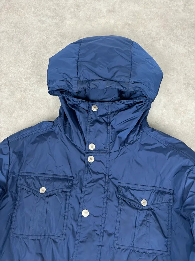 AW2010 Gucci Blue Hooded Quilted Puffer Jacket hzthqfS 3