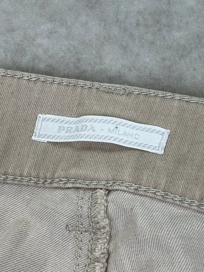 SS2010 Prada Light Beige Straight-Leg Denim Jeans MEEbQEF 9