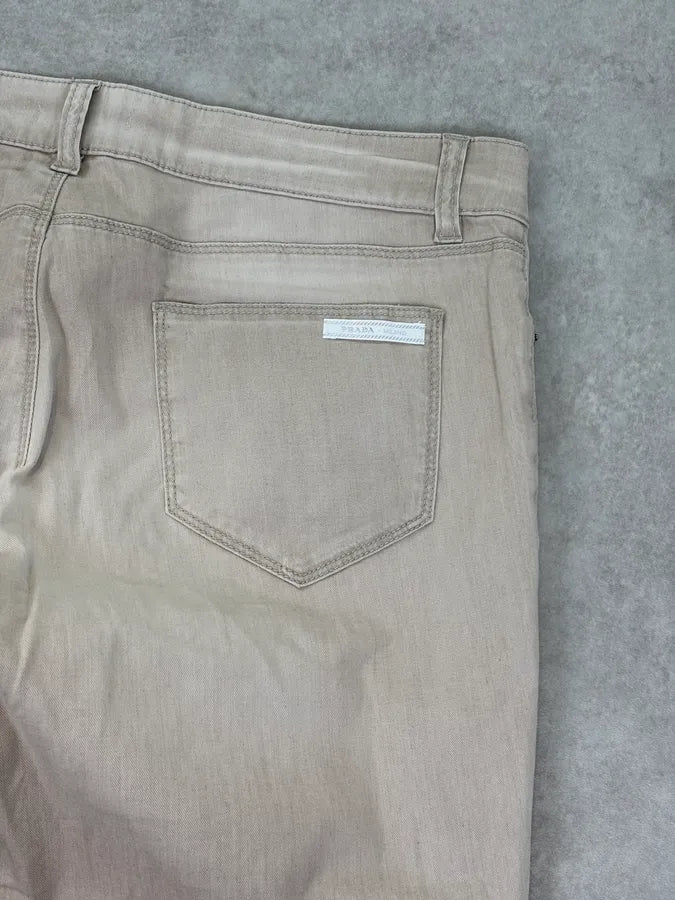 SS2010 Prada Light Beige Straight-Leg Denim Jeans MEEbQEF 7