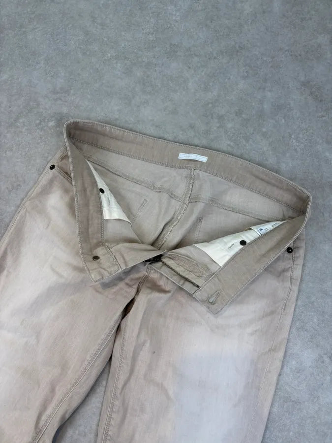 SS2010 Prada Light Beige Straight-Leg Denim Jeans MEEbQEF 8