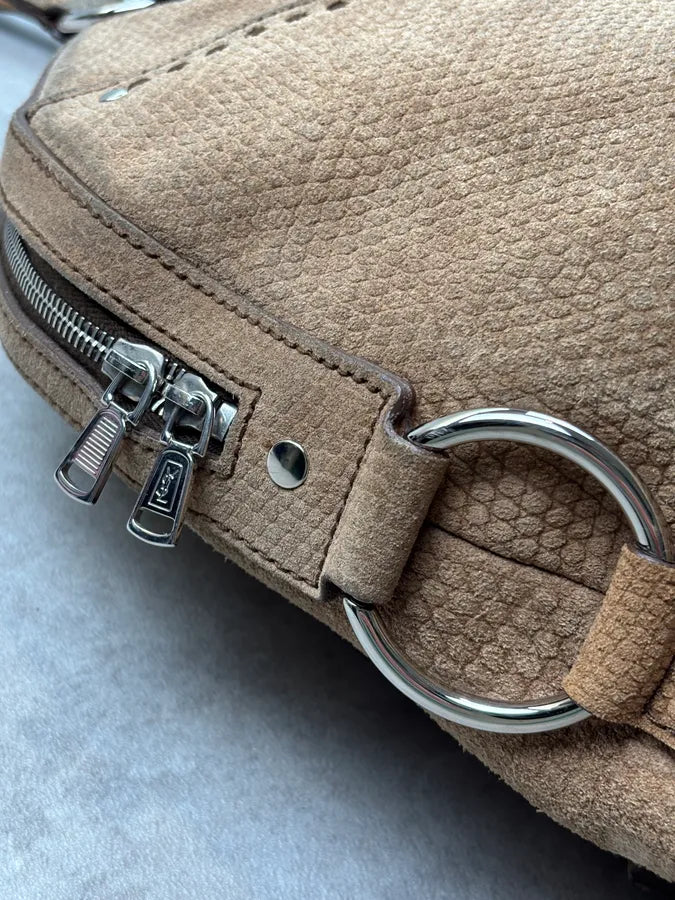 SS2010 Yves Saint Laurent Beige Suede Muse Shoulder Bag wKYEQJe 13