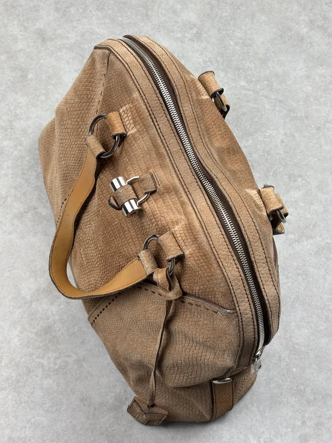 SS2010 Yves Saint Laurent Beige Suede Muse Shoulder Bag wKYEQJe 14