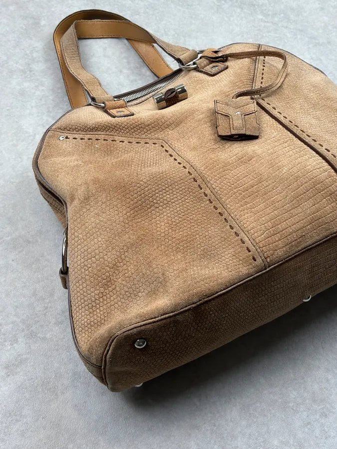 SS2010 Yves Saint Laurent Beige Suede Muse Shoulder Bag wKYEQJe 6