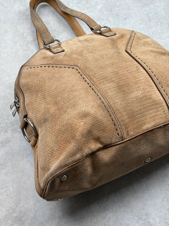 SS2010 Yves Saint Laurent Beige Suede Muse Shoulder Bag wKYEQJe 10