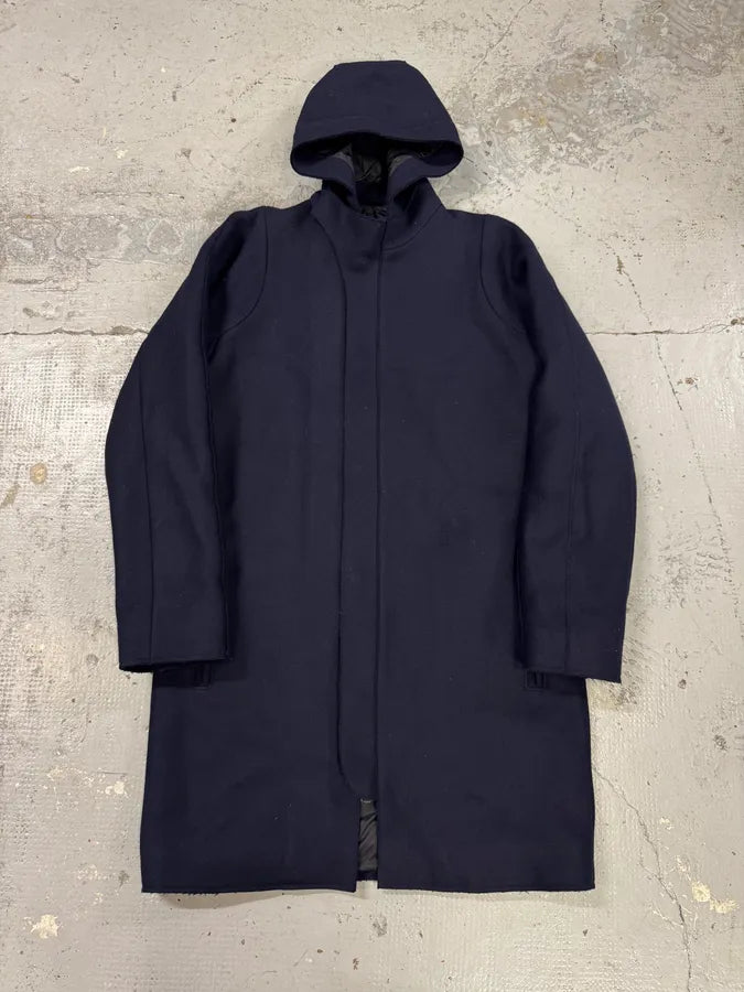 2010s Acne Studios Miltan Caban Navy Wool Hooded Jacket cMbuBxy 0