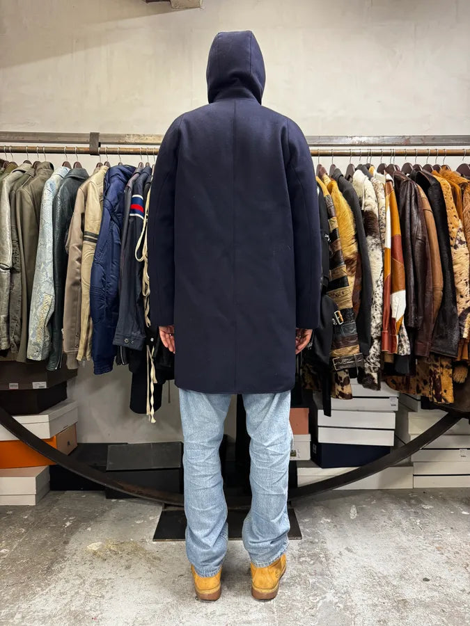 2010s Acne Studios Miltan Caban Navy Wool Hooded Jacket cMbuBxy 2
