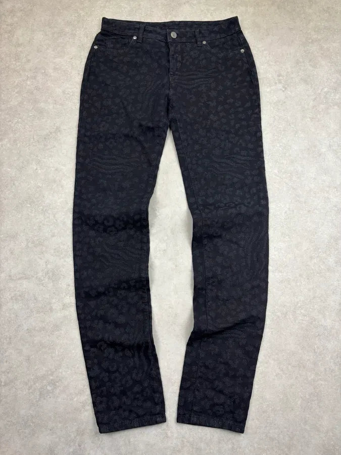 2010s Alexander McQueen Black Leopard Jeans  BmMhUOx 0