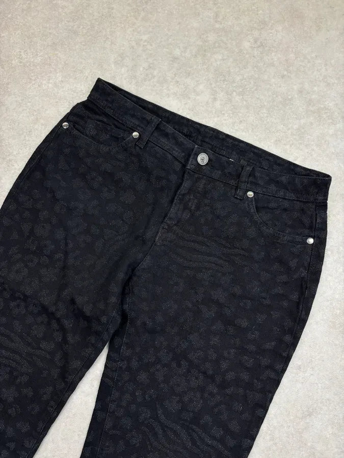 2010s Alexander McQueen Black Leopard Jeans  BmMhUOx 4