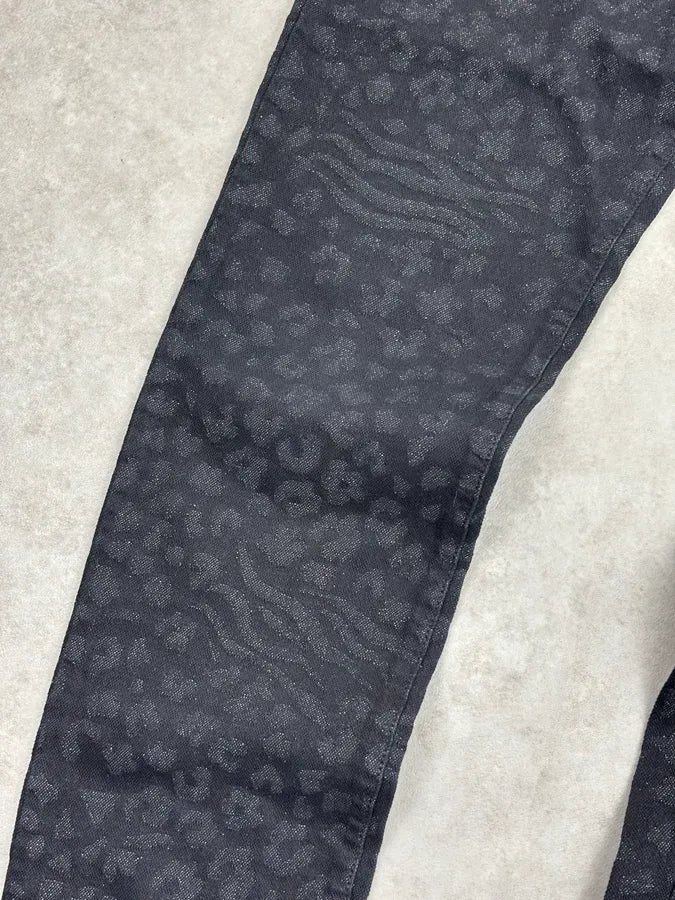 2010s Alexander McQueen Black Leopard Jeans  BmMhUOx 9