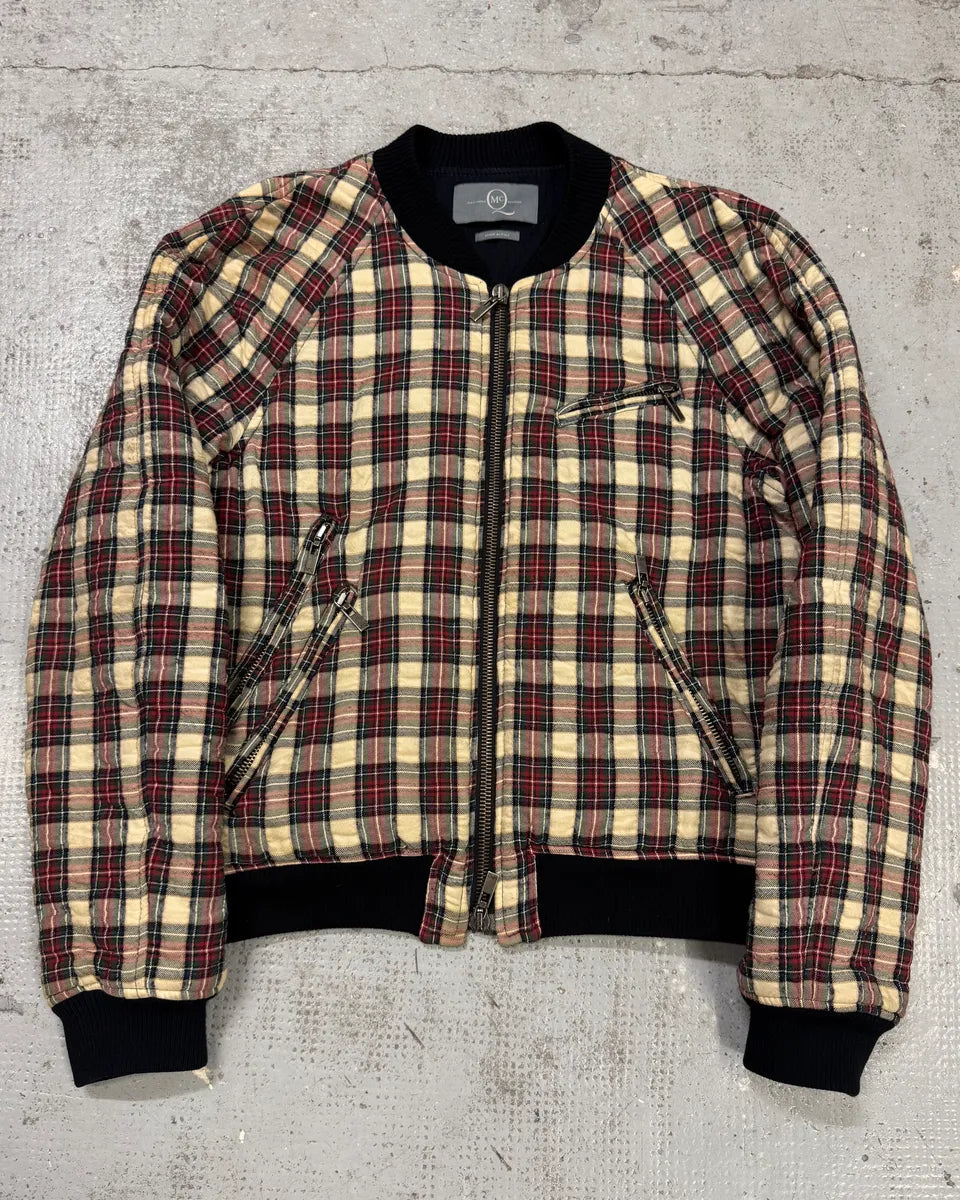 2010s Alexander McQueen Checkered White & Red Bomber Jacket sNvxZqa 0