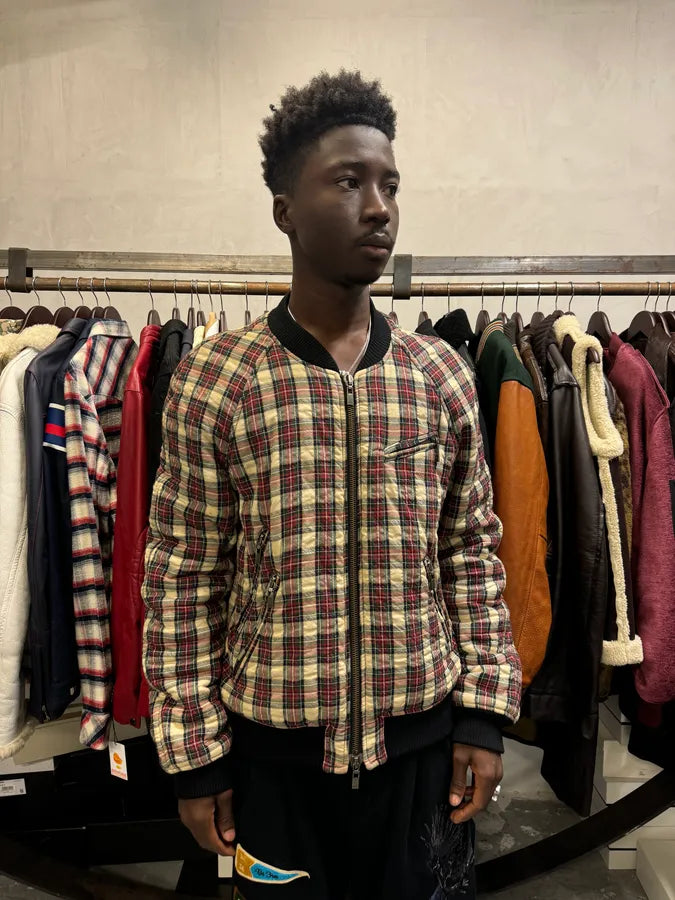 2010s Alexander McQueen Checkered White & Red Bomber Jacket sNvxZqa 1