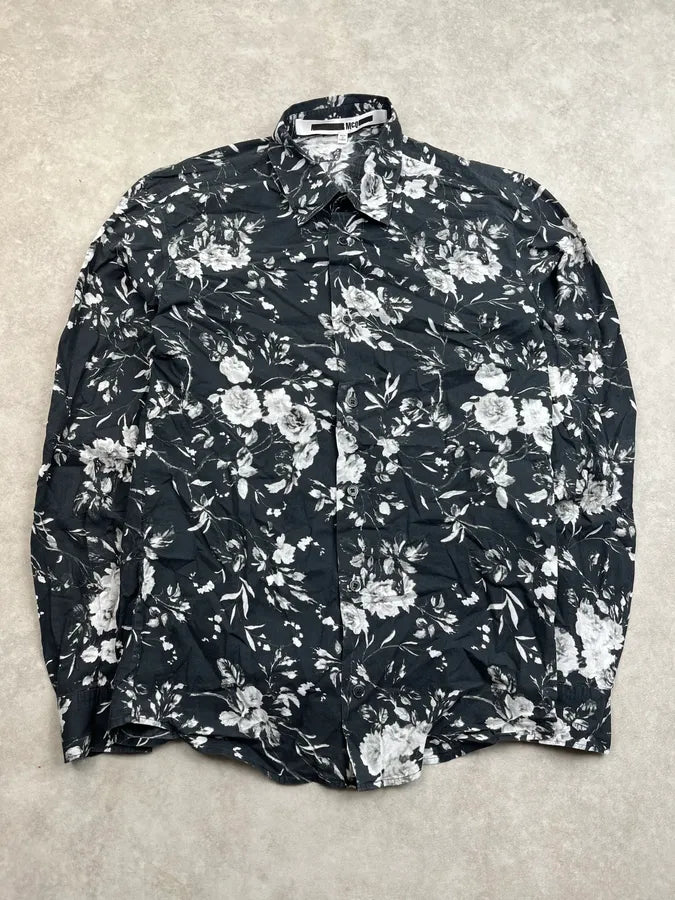 2010s Alexander McQueen Floral Black & White Shirt xsVBpLt 0