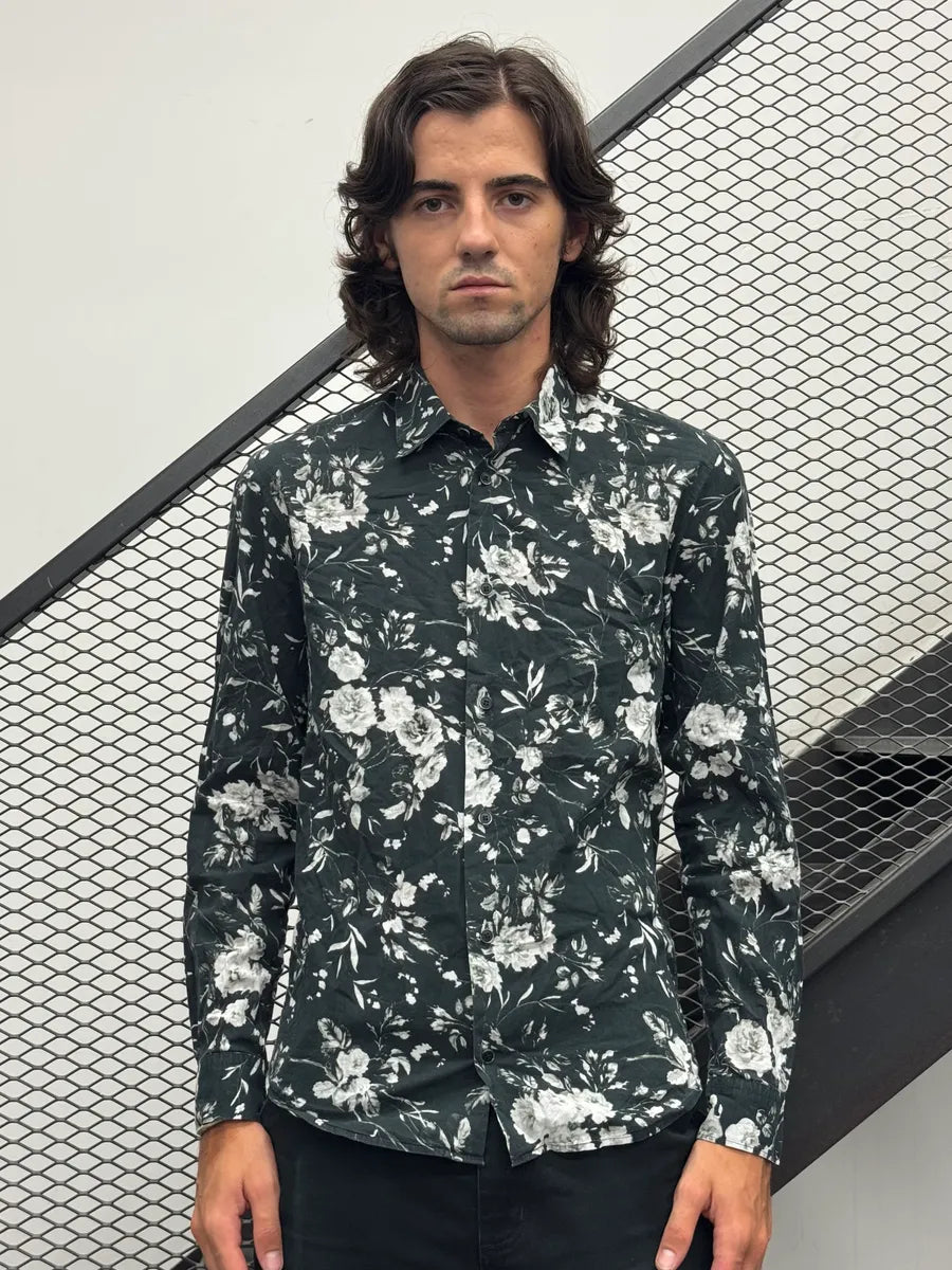 2010s Alexander McQueen Floral Black & White Shirt xsVBpLt 1