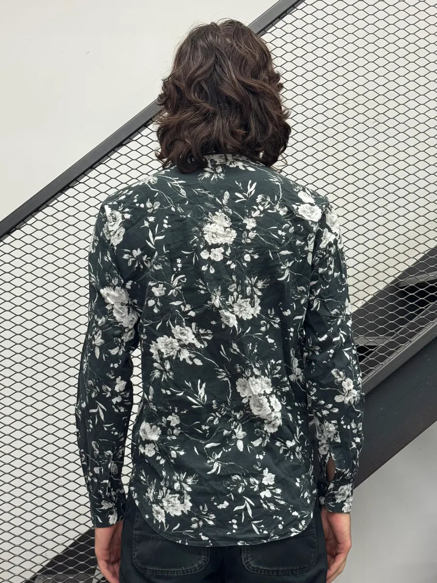 2010s Alexander McQueen Floral Black & White Shirt xsVBpLt 2
