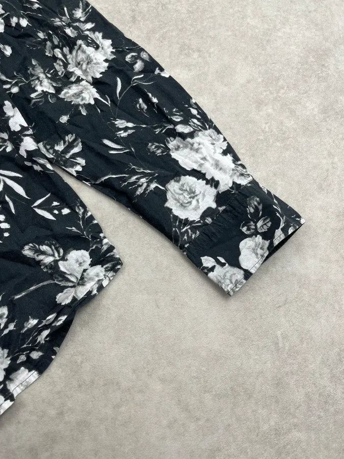 2010s Alexander McQueen Floral Black & White Shirt xsVBpLt 5