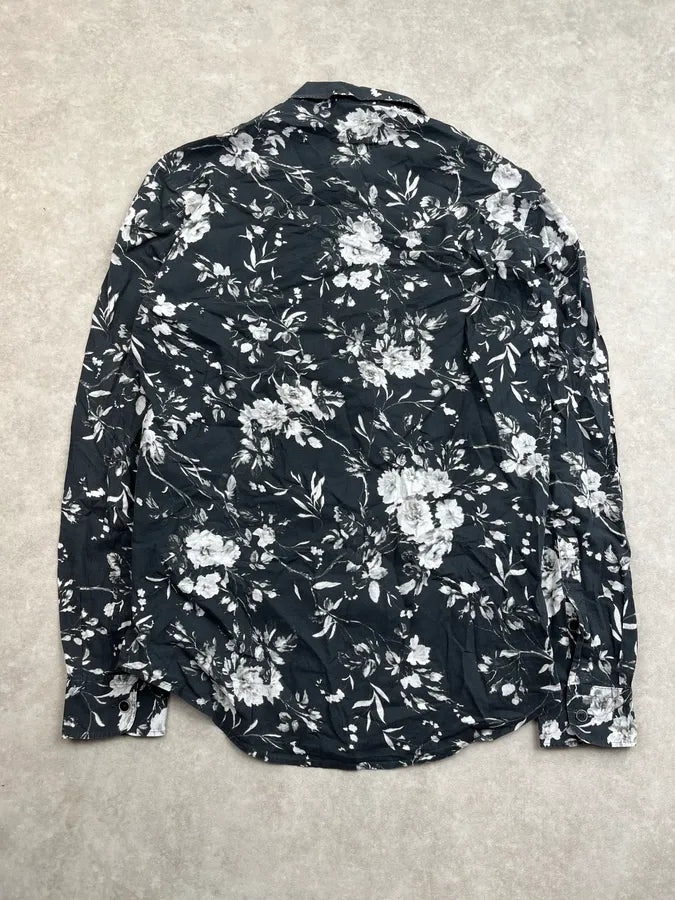 2010s Alexander McQueen Floral Black & White Shirt xsVBpLt 6