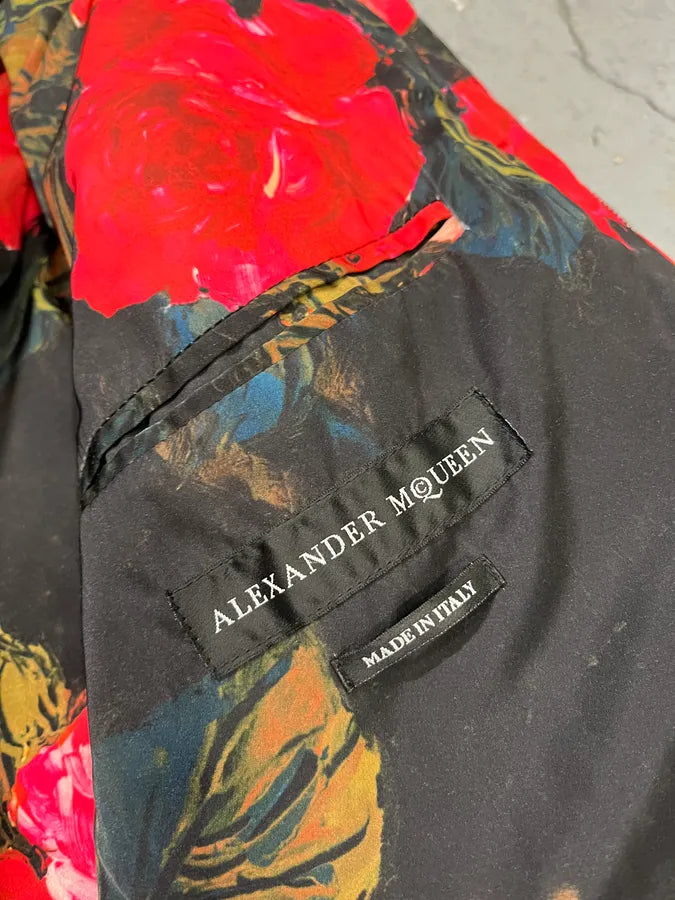 2010s Alexander McQueen Floral Green Bomber Jacket oTSQHza 7