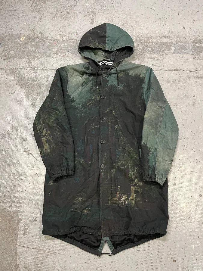 2010s Alexander McQueen Forest Dark Green Nylon Long Parka Jacket UIKKfOw 3