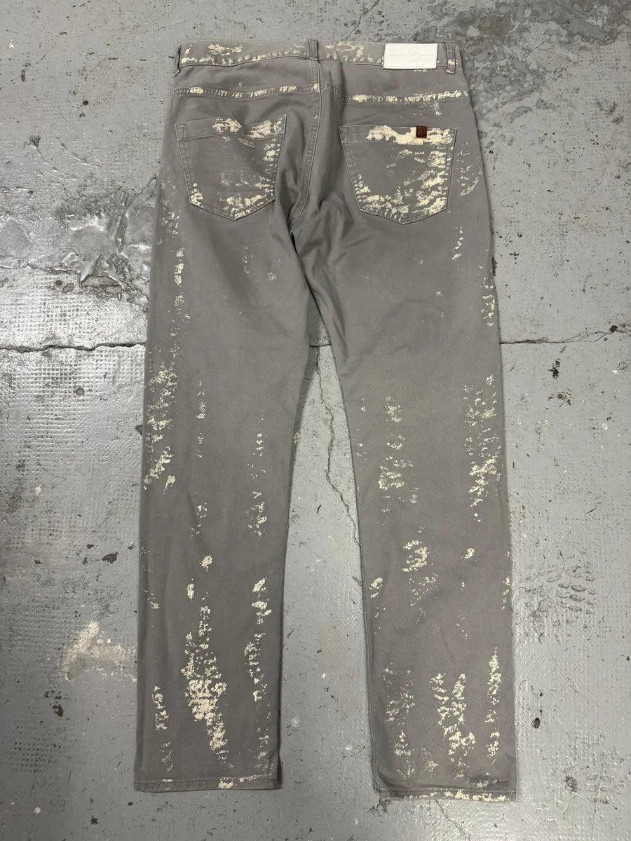 2010s Alexander Mcqueen Painted Abstract Grey Pants msvtunv 1