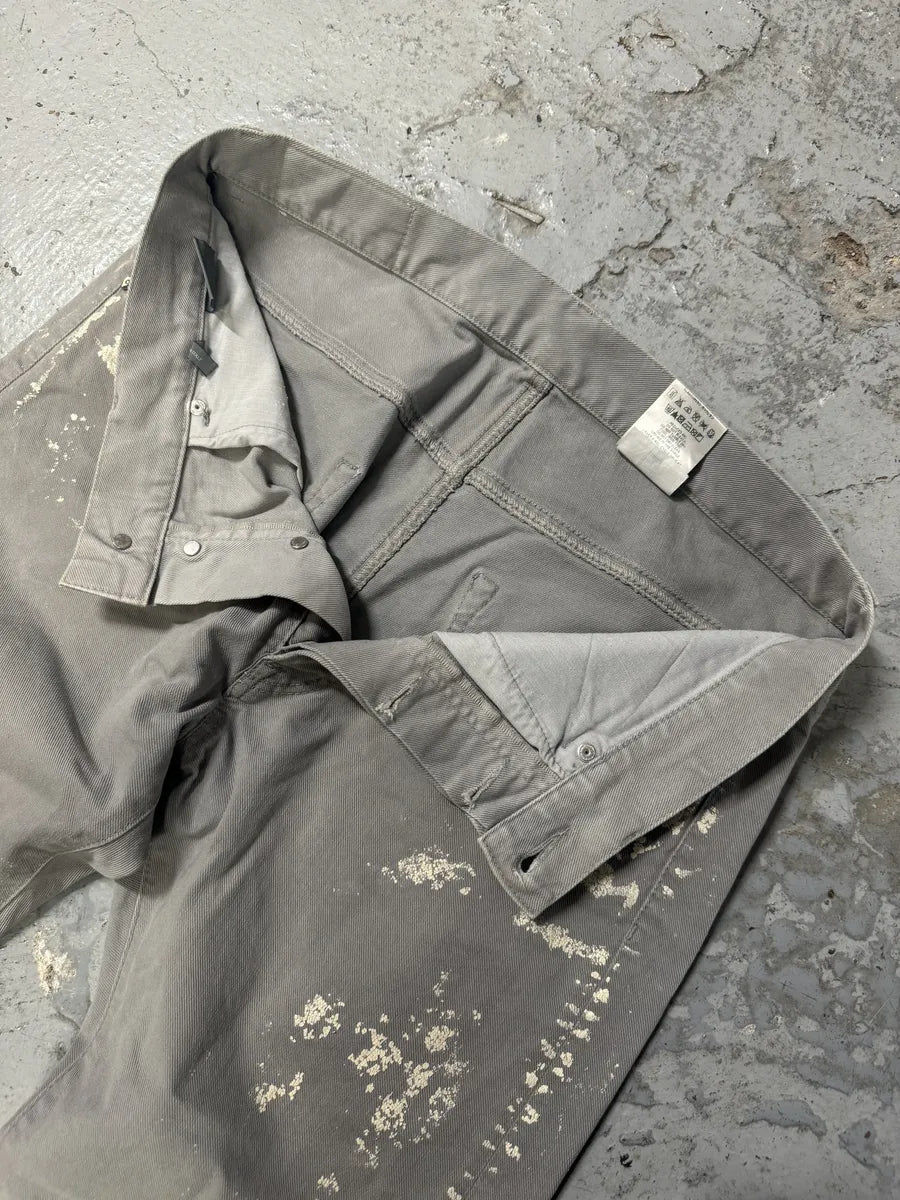 2010s Alexander Mcqueen Painted Abstract Grey Pants msvtunv 8