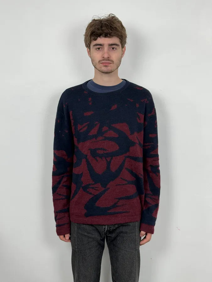 2010s Alexander McQueen Red & Navy Contemporary Sweater OyXdueQ 1