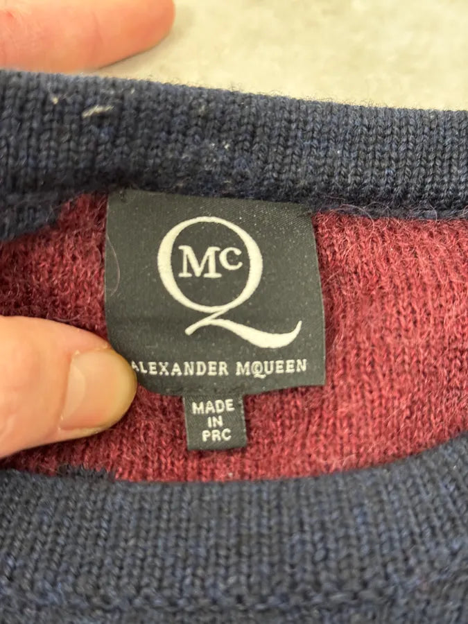 2010s Alexander McQueen Red & Navy Contemporary Sweater OyXdueQ 7