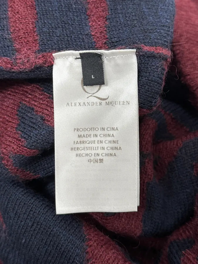 2010s Alexander McQueen Red & Navy Contemporary Sweater OyXdueQ 8