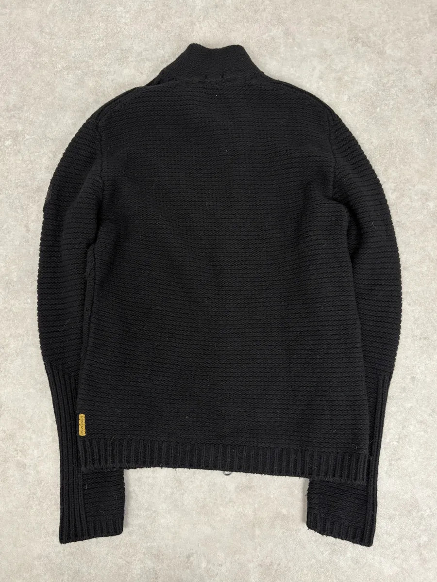 2010s Armani Asymmetrical Black Wool Zip-up Sweater fjtqVNq 4