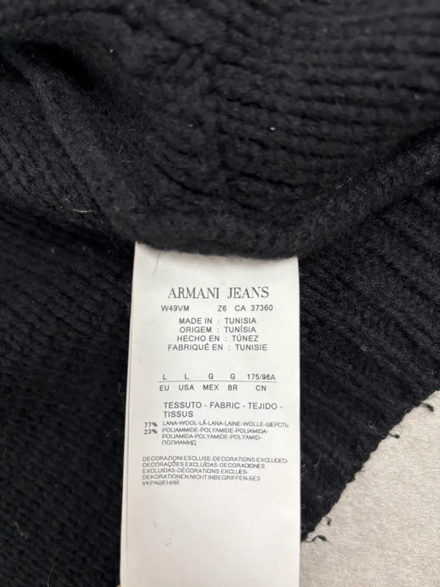 2010s Armani Asymmetrical Black Wool Zip-up Sweater fjtqVNq 7