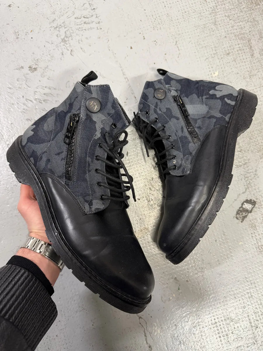 2010s Armani Black Camo Hybrid Boots iJXFtfp 0