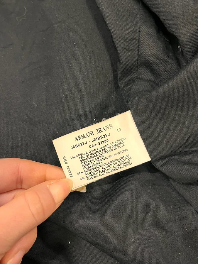 2010s Armani Black Utility Biker Leather Jacket dxFkJxU 10