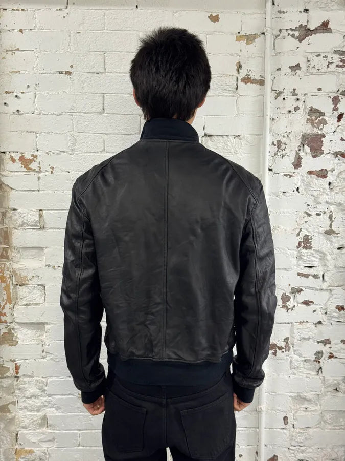 2010s Armani Black Utility Biker Leather Jacket dxFkJxU 2