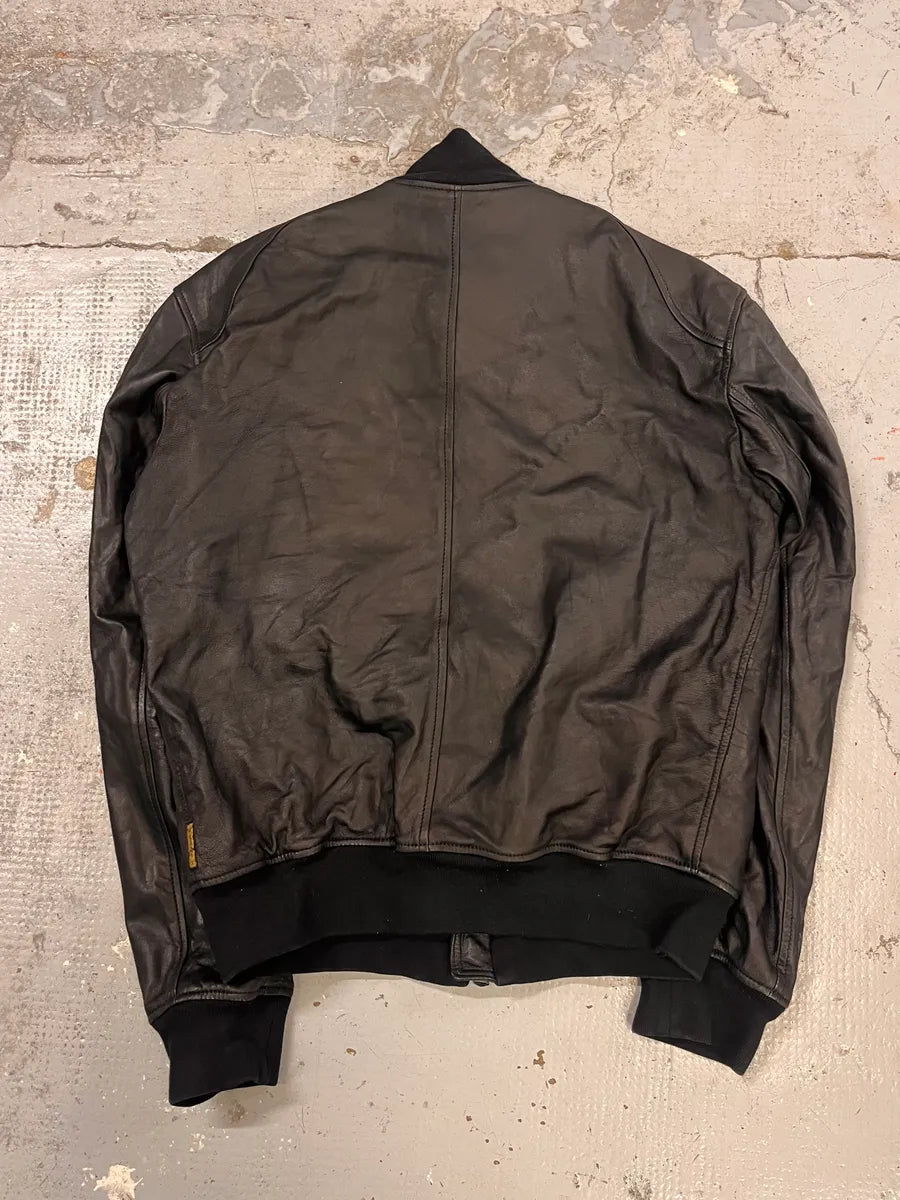 2010s Armani Black Utility Biker Leather Jacket dxFkJxU 7