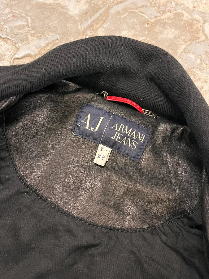 2010s Armani Black Utility Biker Leather Jacket dxFkJxU 9