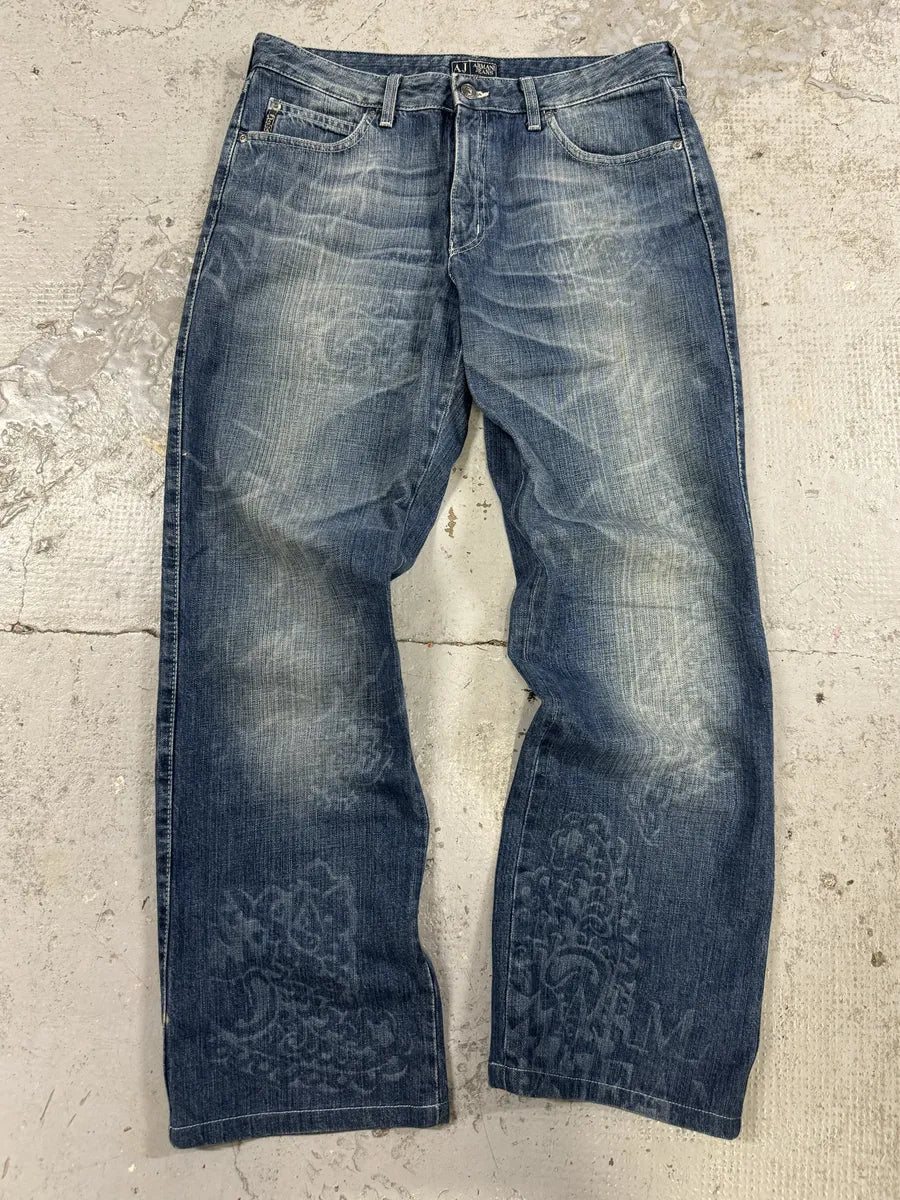 2010s Armani Blue Tagged Washed Denim Jeans ZusjyCC 0