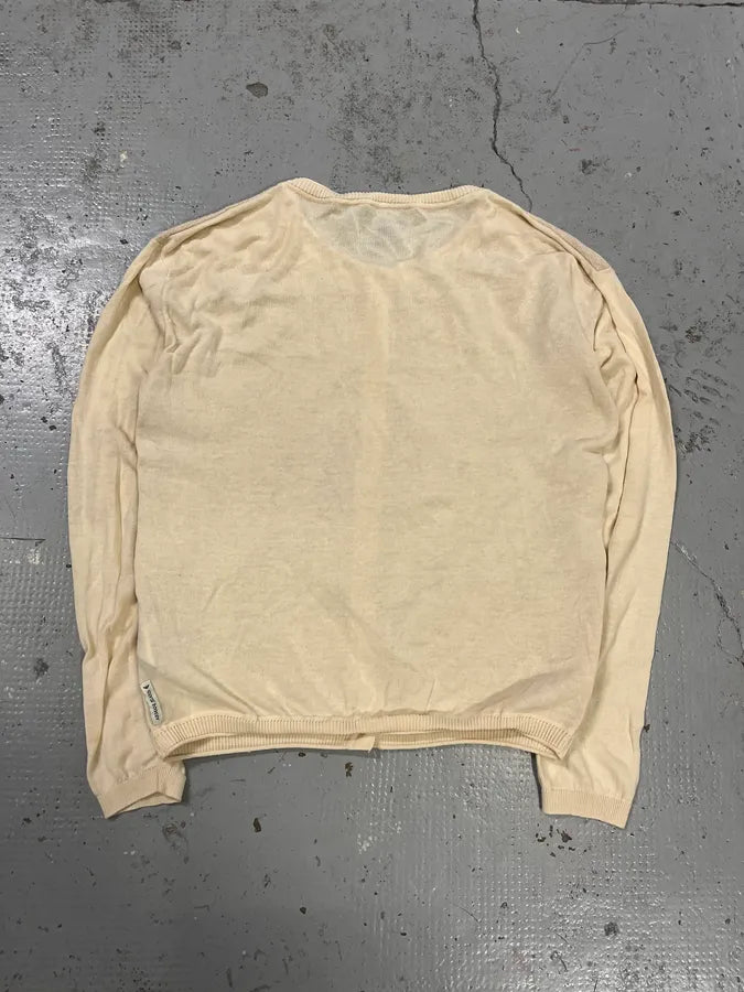 2010s Armani Camo Embroidered Cream Cardigan cixujbX 6