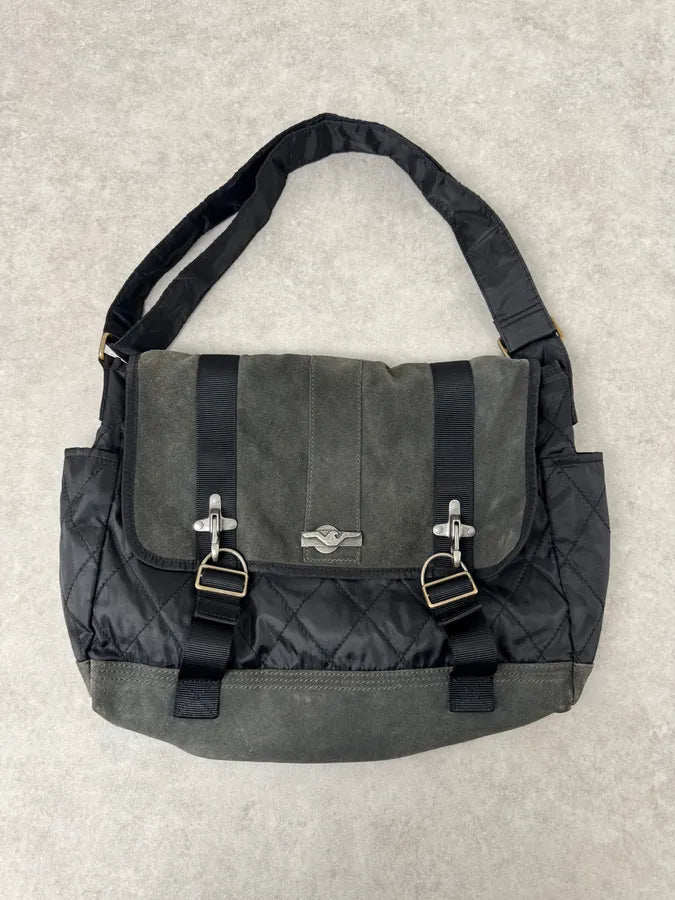 2010s Armani Dark Green Suede Hybrid Shoulder Bag UOmgQnU 0