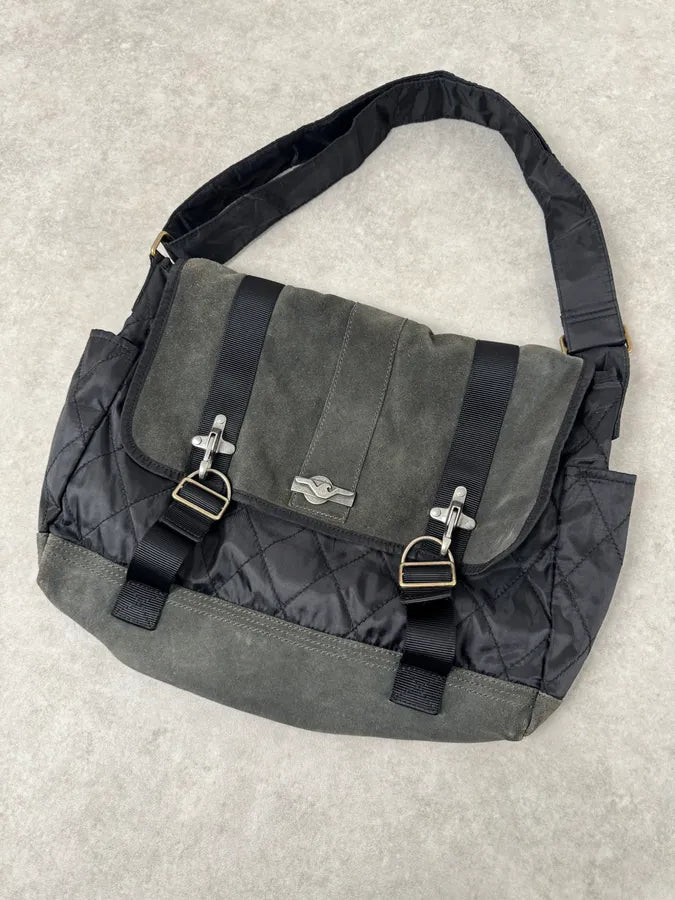 2010s Armani Dark Green Suede Hybrid Shoulder Bag UOmgQnU 2