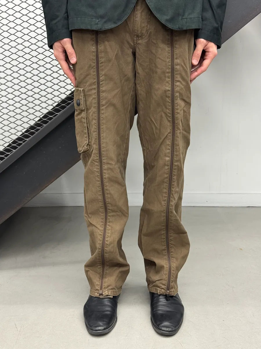 2010s Armani Full Zip Aviator Brown Cargo Pants oXkwYaP 0