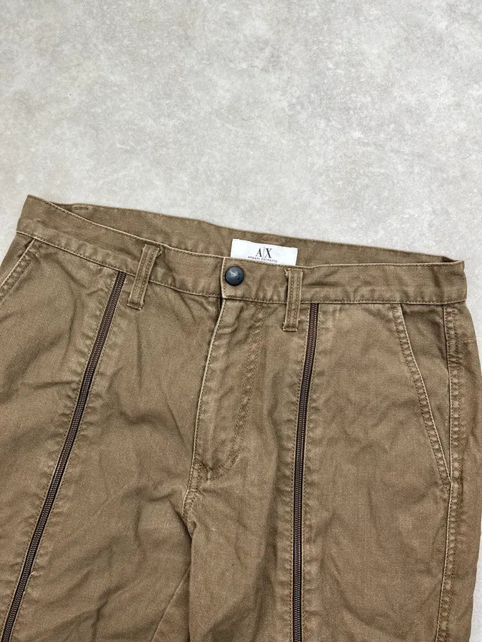 2010s Armani Full Zip Aviator Brown Cargo Pants oXkwYaP 5