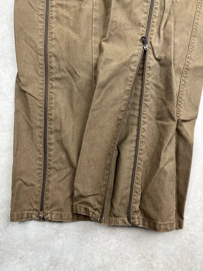 2010s Armani Full Zip Aviator Brown Cargo Pants oXkwYaP 9