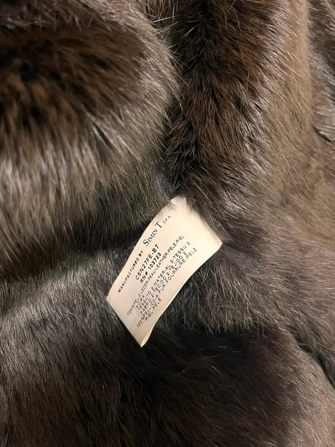 2010s Armani Fur Collar Painted  Brown Leather Jacket FYBroXb 12