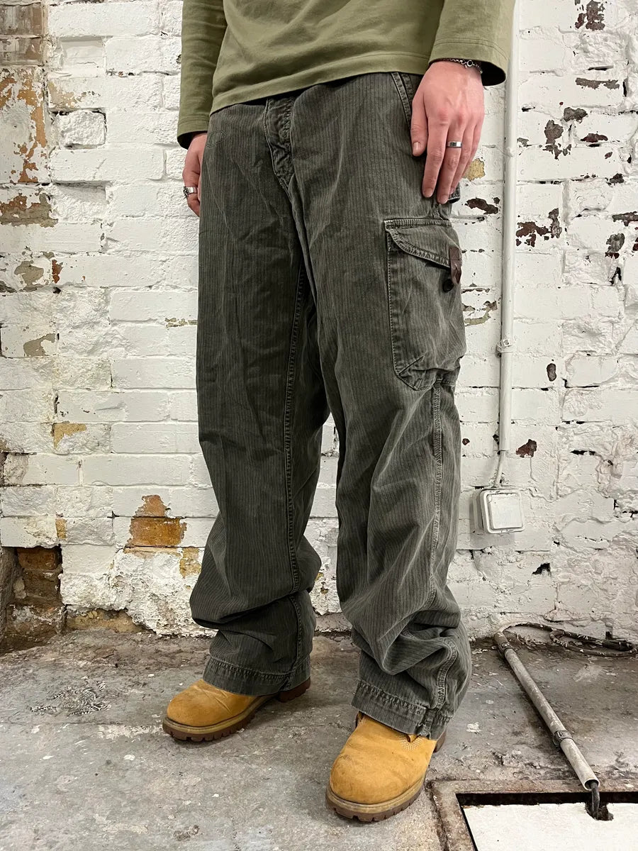 2010s Armani Grey Corduroy Cargo Pants UNiKiac 0