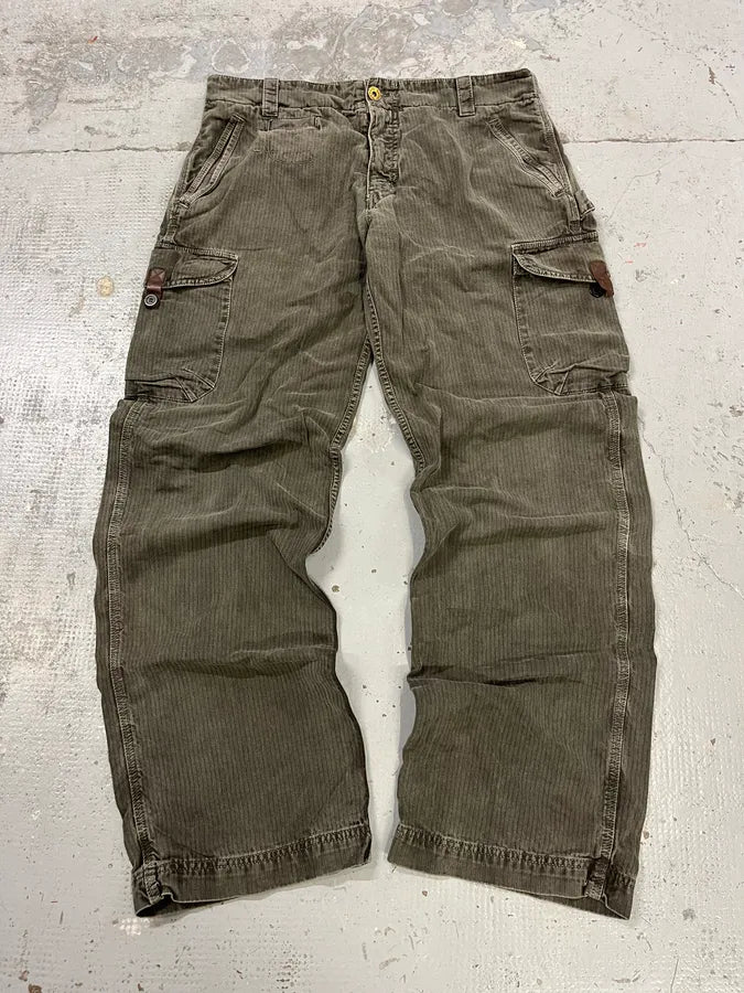 2010s Armani Grey Corduroy Cargo Pants UNiKiac 1